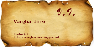 Vargha Imre névjegykártya